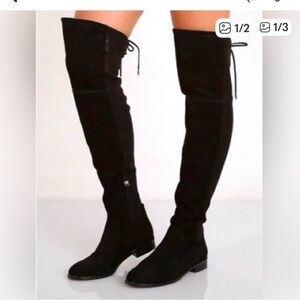 Over the Knee Stretch Suede Tall Black Boots Size 6.5 NWOT Dolce Vita “Neely”